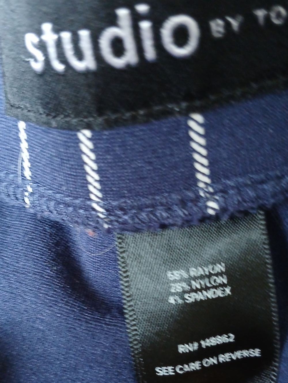 Studio By Torrid Navy, White Pinstripe Pull On Relax Taper Pants Size 3T Office - Picture 6 of 6